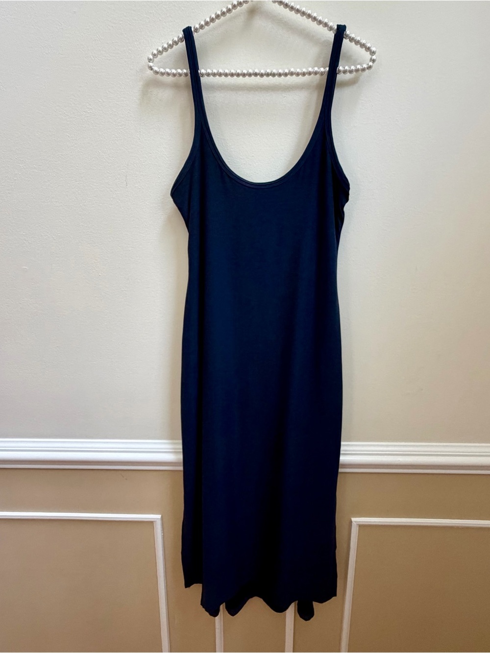 NWT Beyond Yoga Featherweight Resort Midi Slip Dress Nocturnal Navy S - Picture 2 of 8